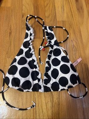 Juicy Couture Polka Dot Triangle Bikini Top NWOT